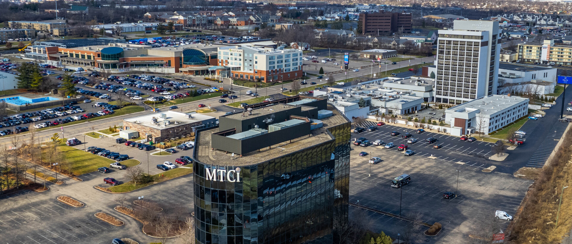 Aerial view of city